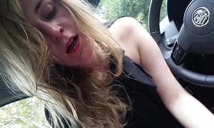 Blond engulfing my schlong in car!