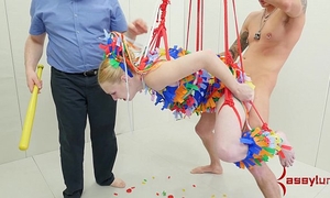Anal pinata horny white wife receives brutal torment