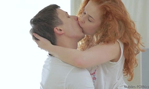 Redhead non-professional takes a mouthful of cum