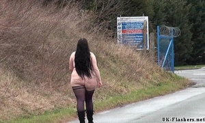 Fat non-professional flasher emmas public exhibitionism and voyeur bbw sweetheart outdoors undressed