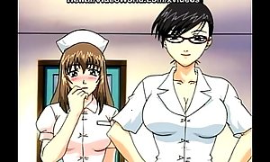 Cute manga nurse drilled on the floor