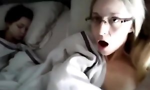 Girl masturbating next to sister