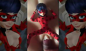 Sexy Miraculous Ladybug Doll Masturbation and Facial Cum