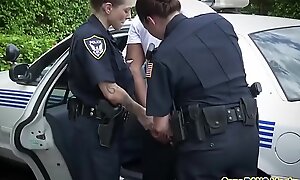 Dirty brashness chesty kermis police cops maltreated big black cock calling violator