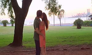 Romantic and passionate meeting in the park