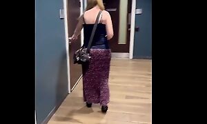Horny mom drags step son to toilets and makes him cum over her face in Harry Potter studios