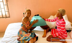 Cute Blonde African Aunties Take Turns Licking Wet Pussy!