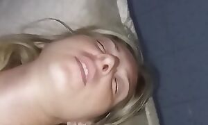 I took off her panties and cum on my dick