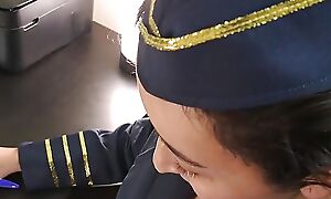 Married flight attendant gets fucked during body inspection