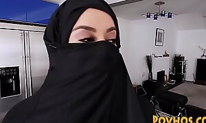 Muslim busty old bag pov sucking coupled with railing taleteller words relating to burka