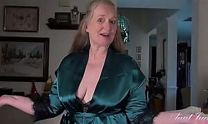 AuntJudys - 61yo Busty Texas GILF Maggie - Silk Robe coupled with Lingerie