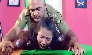 Army officer is forcing a lady to hard sex in his cabinet