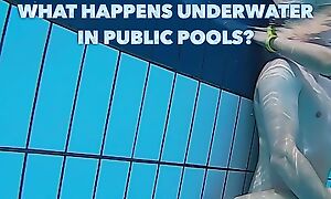 Real couples have real underwater sex in public pools filmed with a underwater camera