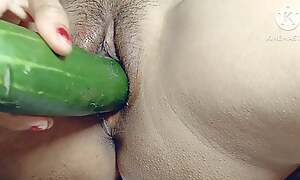 I Can't Get any Where Big Black Cock So My small pussy Fucked by Big cucumber  In Hindi