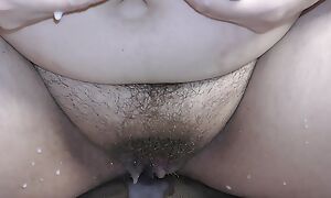 Pregnant wife started milking her lactating big boobs while big creampie leaking from her pussy - Milky Mari