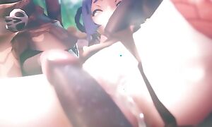 Xiangling Sucks off a group of hilichurls then gets Fucked hard and Creampied Genshin Impact 3D SEX Porn Animation DrAgk