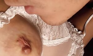 POV mommy let her puffy nipples suck