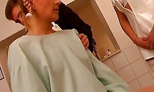 German girl and a horny nurse pleasing a big cock doctor