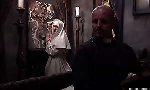 Demon snag a grasp at of a nun. The demon takes priest coupled with nun VERY SICK!