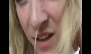Cum in nose blonde