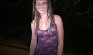 Cute youthful blond slutwife going to public sex gang group sex dogging fuckfest with strangers